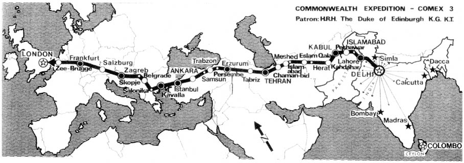 Map of Comex 3 route